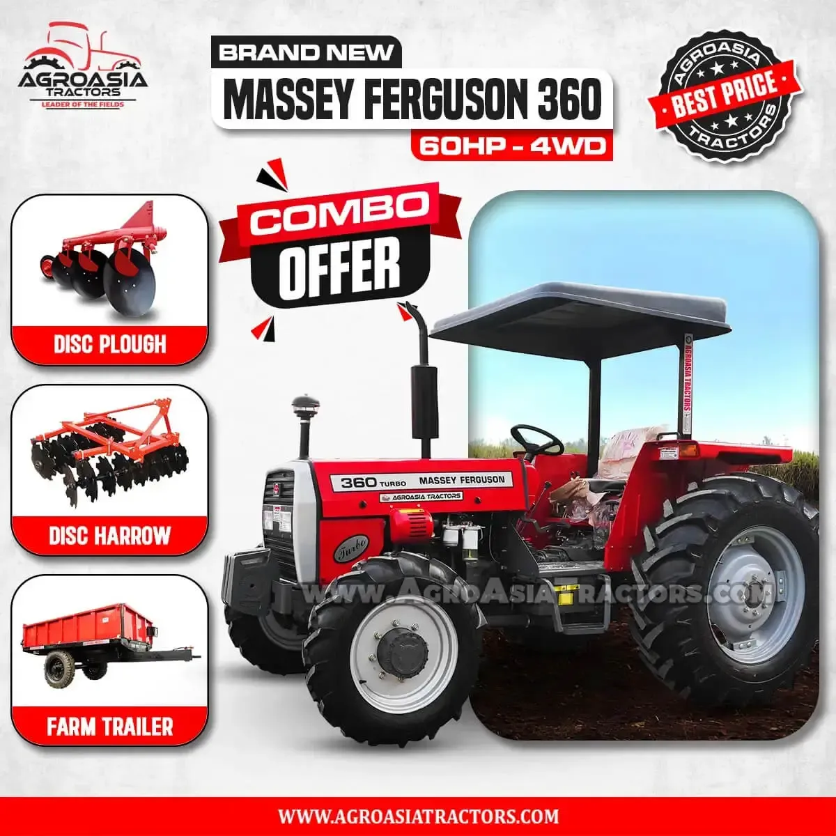massey ferguson MF360 4WD tractors for sale by agroasia tractors