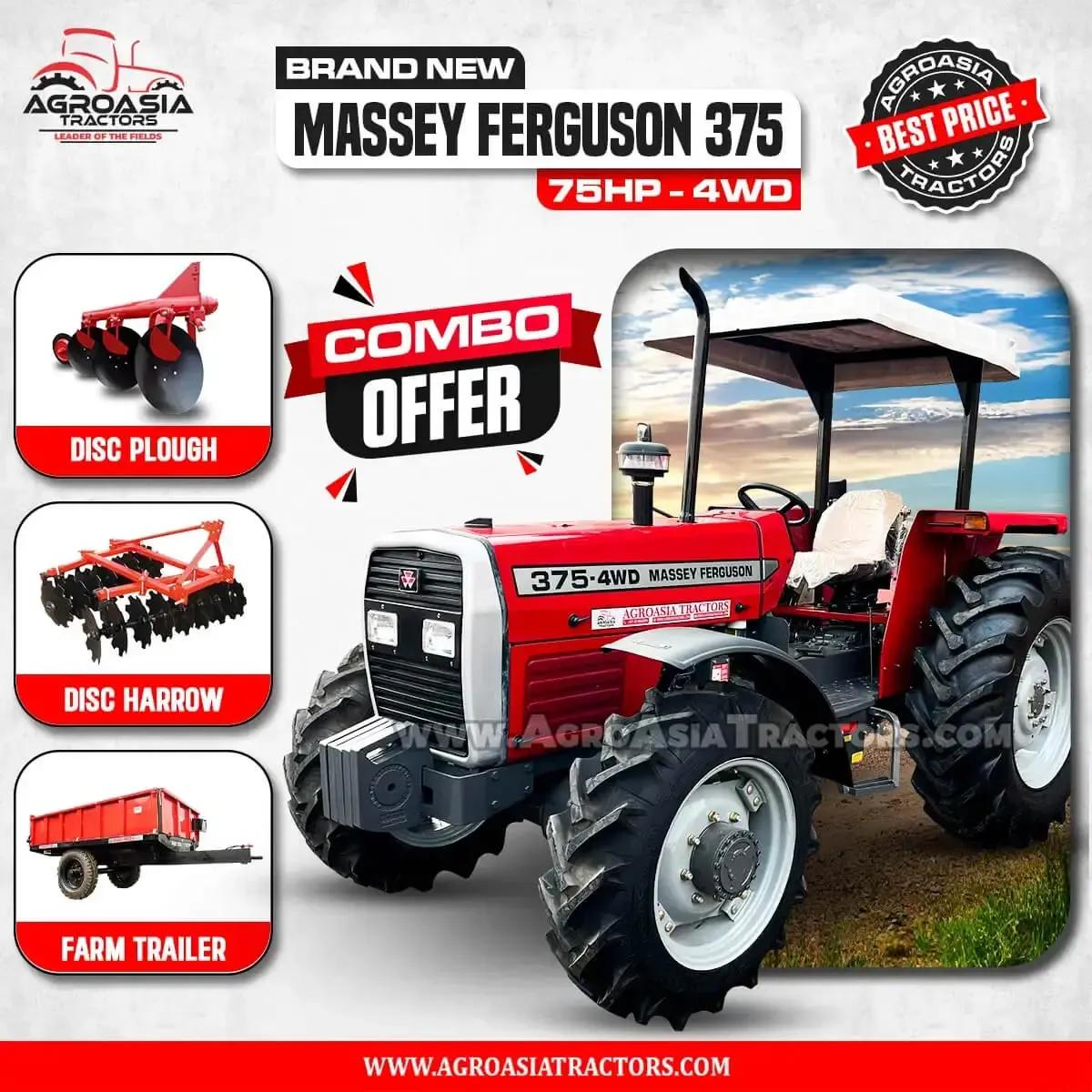 massey ferguson MF375 4WD tractors for sale by agroasia tractors