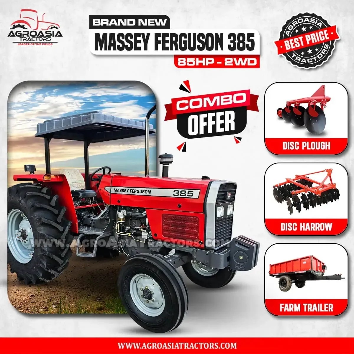 massey ferguson MF385 2WD tractors for sale by agroasia tractors