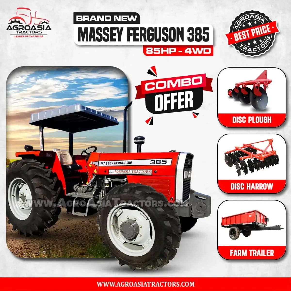 massey ferguson MF385 4WD tractors for sale by agroasia tractors